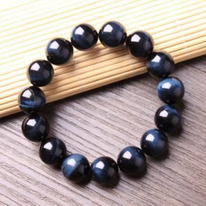 Dikai Natural Blue Tiger Eye Lightning Cat Bracelet