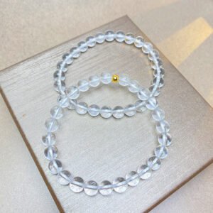 Silver Natural White Crystal Bracelet Design Elastic