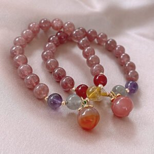 Design Sense Strawberry Quartz Peach Bracelet