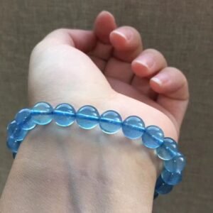 Natural Brazilian Crystal Aquamarine Bracelet For Women