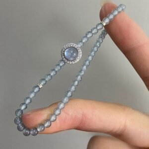 Simple Aquamarine Beaded Pearl Bracelet