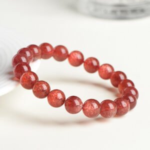 7-Crystal Natural Strawberry Crystal Loose Beads Round Beads Semi-Finished DIY Jewelry Accessories Factory Direct Sales