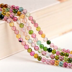 13-Crystal Natural 7A Grade Small Granular Tourmaline Loose Beads Colorful Tourmaline Ball Beads Ring Accessories Wholesale