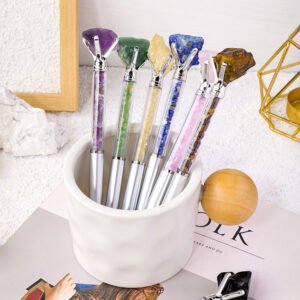 63-Natural Crystal Stone Stone Pen DIY Crystal Signature Pen Student Writing Ballpoint Pen Advertising Pen Stationery Gifts