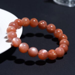 30- Crystal Natural 7A Grade Orange Moonstone Loose Beads Sunstone Round Beads Semi-Finished Jewelry Accessories Wholesale
