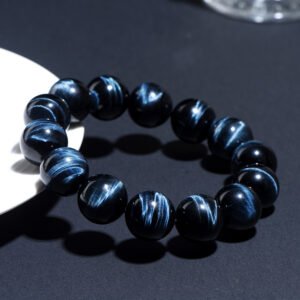 1 -Crystal Natural Blue Tiger Eye Bracelet DIY Accessories Blue Tiger Stone Round Beads Sunny Stone Bracelet