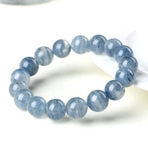 32-Crystal Natural Lasagna Blue Rabbit Hair Round Bead Bracelet Blue Rabbit Hair Crystal Loose Bead Bracelet Wholesale