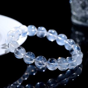 51-Crystal Natural Blue Needle Round Bead Bracelet Fairy Blue Hair Crystal Scattered Bead Bracelet Factory Outlet