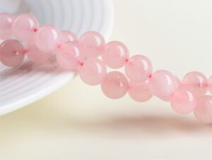 39-Crystal Natural Pink Crystal Loose Beads Round Beads Hibiscus Crystal Semi-Finished Products DIY Jewelry Accessories Wholesale