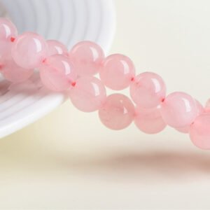 39-Crystal Natural Pink Crystal Loose Beads Round Beads Hibiscus Crystal Semi-Finished Products DIY Jewelry Accessories Wholesale