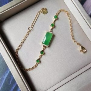 Chalcedony Brand Bracelet Female Yang Green Jade Tube Matching