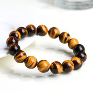 9-Crystal Natural Yellow Tiger Eye Stone Loose Beads Round Beads DIY Accessories Yellow Tiger Eyes Semi-finished Products Wholesale