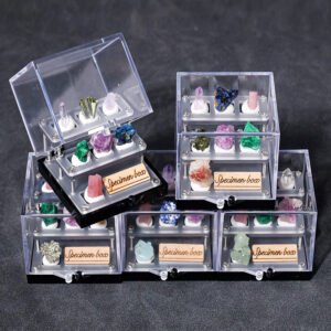 54-Natural Crystal Raw Stone Ore Specimen Ornaments Children's Science Teaching Gift Mineral Crystal Collection Set Ornaments