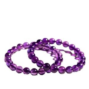 2-Crystal Natural Amethyst Loose Beads Uruguayan Amethyst Semi-Finished Purple Round Beads Beads