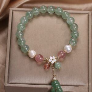Natural Green Strawberry Quartz Bracelet