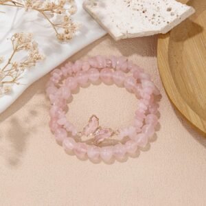 Fashionable Crystal Butterfly Bracelet Natural Amethyst