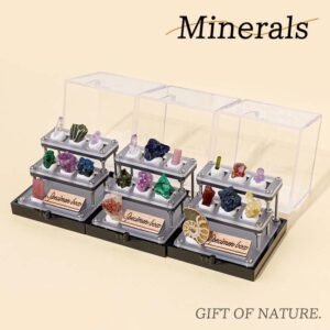 61-Natural Crystal Original Stone Ore Label Box Micro Landscape Ornaments Children's Popular Science Teaching Jade Onyx Mineral Crystal
