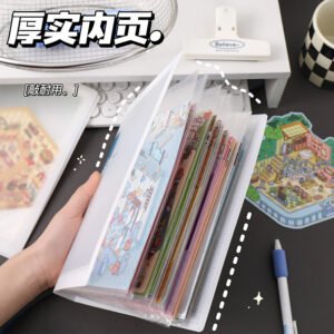 Ins Wind A5 Card Book Simple Transparent Data Book Landscape Sticker Storage Book Office Document Receipt Storage Folder