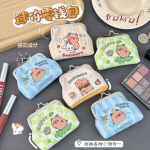 Kapibala Coin Purse Cute Pu Coin Bag Cartoon Mini Headphone Bag Storage Bag Portable Key Bag Line Bag