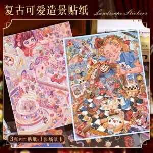 Alice's Dream 44.0 Art Blue Landscape Sticker 3d Stereo Microscale Scene Collage Diy Decompression Hand Account Sticker