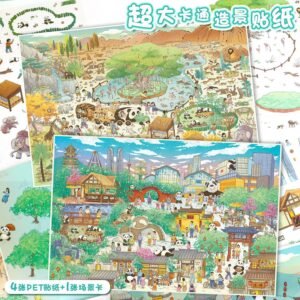 59.0 Super Large Art Blue Landscape Sticker Cute Big Scene Sticker 3D Stereo Decompression DIY Sticker Hand Account Sticker