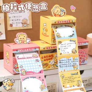 Cute Creamy Bear Pull-up Post-it Notes Tear-up Sticky Notes Student Office Message Stickers