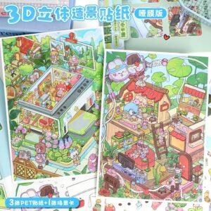 79.0 Art Blue Landscaping Stickers Cute Scene Stickers 3D Three-Dimensional Decompression Stickers DIY Handbook Stickers